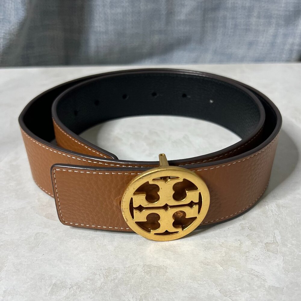 Tory Burch Miller Reversible Belt – Brown & Black, Size Small